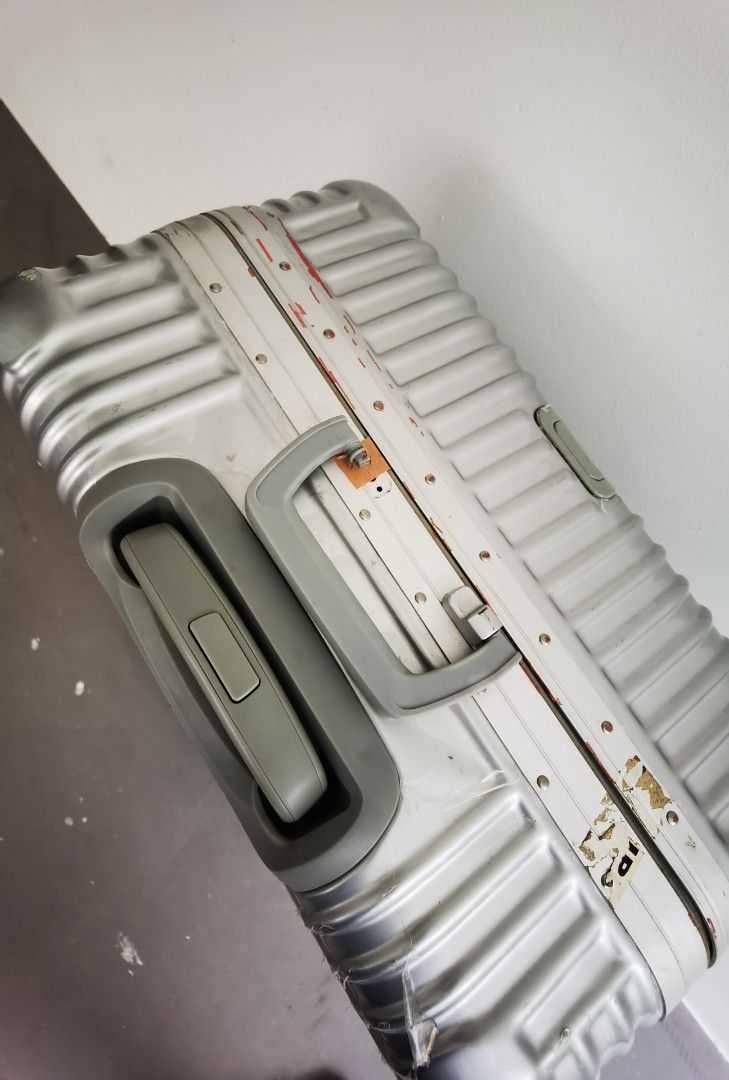 28 inch Silver Suitcase with Stickers, Hobbies & Toys, Travel, Luggage ...