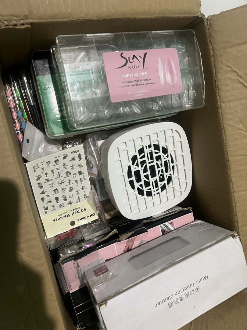 SOFTGEL NAIL EXTENSION - TAKE ALL ONLY COMPLETE SET (Category: Hands & Nails) located in Manila. Submitted by mikay3laph (Listing ID 1430359429, Image 2). Description: For take all only. Lowest price is 4k pass na po sa tawad. Inclusions - Sterilizer for cleaning materials - Nail Drill - Gel Polish - Nail Polish - Charms - UV Lamp - UV Flash Cure - Materials for cutting, design etc. LOWEST PRICE FOR COMPLETE SET.