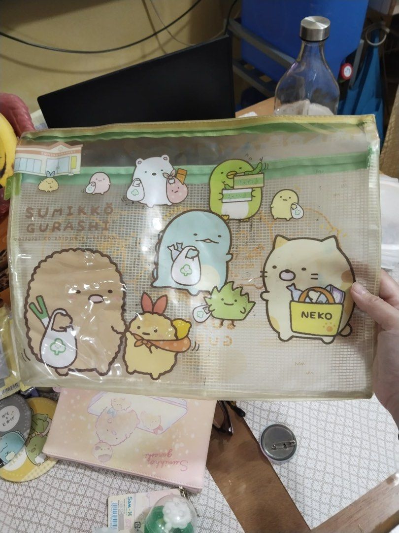 Sumikko Gurashi Stationary File Folder Zipper Pouch (Category: Stationery & School Supplies) located in Makati City. Submitted by zenzeth7 (Listing ID 1430343101, Image 1). Description: two zipper compartments fits both a4 and long paper used with print markings waterproof jnt and lalamove avail (loc: bangkal, makati).