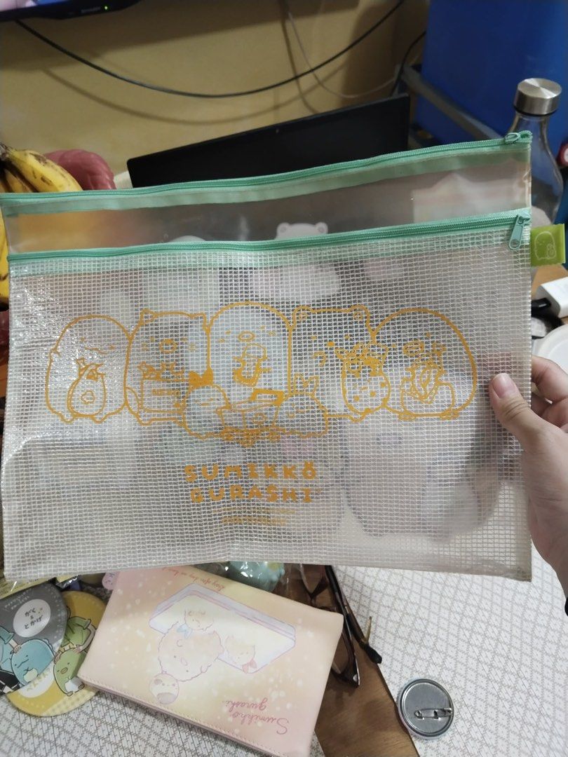 Sumikko Gurashi Stationary File Folder Zipper Pouch (Category: Stationery & School Supplies) located in Makati City. Submitted by zenzeth7 (Listing ID 1430343101, Image 2). Description: two zipper compartments fits both a4 and long paper used with print markings waterproof jnt and lalamove avail (loc: bangkal, makati).