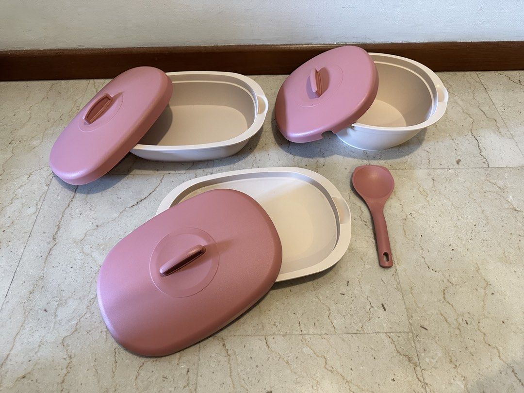 Tupperware Food Storage Set with Lids and Spoon