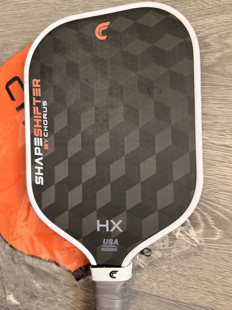 Used Chorus ShapeShifter HX Pickleball Paddle 16mm (Category: Racket and Ball Sports) located in Mandaluyong City. Submitted by emes9 (Listing ID 1430241833, Image 2). Description: Used Chorus ShapeShifter HX Pickleball Paddle 16mm. Hybrid shape 3d carbon weave. Thermoformed. High spin, high control all court paddle. Excellent condition no issues.