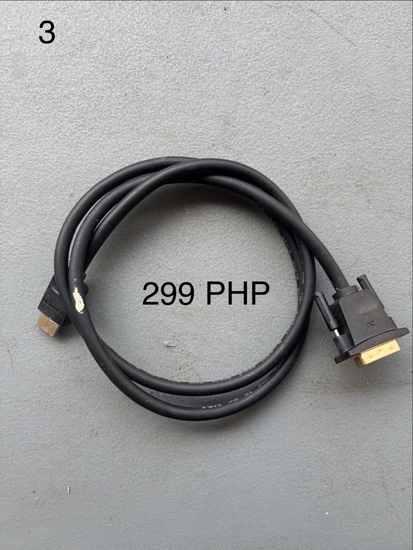 VGA to HDMI Cable (Category: Cables & Adaptors) located in Calamba. Submitted by zujgaragesale (Listing ID 1430257805, Image 3). Description: (1) VGA,HDMI, with Video Capture Cable (2) HDMI Cable (3) VGA to HDMI Cable (4) HDMI Cable (5) HDMI to Type - C ✅No issue ✅All function 🇵🇭 Calamba City, Laguna.