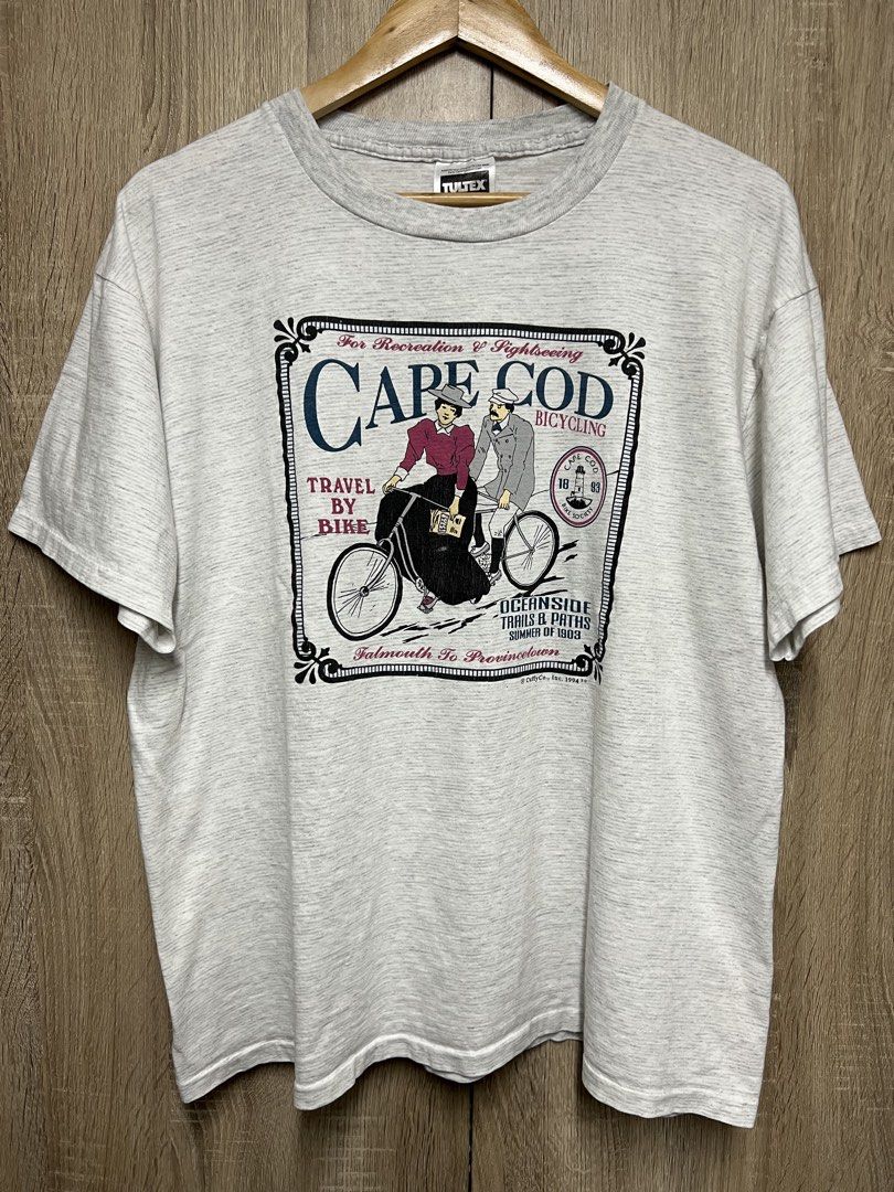 Vintage Cape Cod Bicycling Tee (Category: Tshirts & Polo Shirts ) located in Pateros City. Submitted by basboi (Listing ID 1430333996, Image 1). Description: Cape Cod Bicycling Size: XL (22.5W 26.5-27L) Tultex tag.