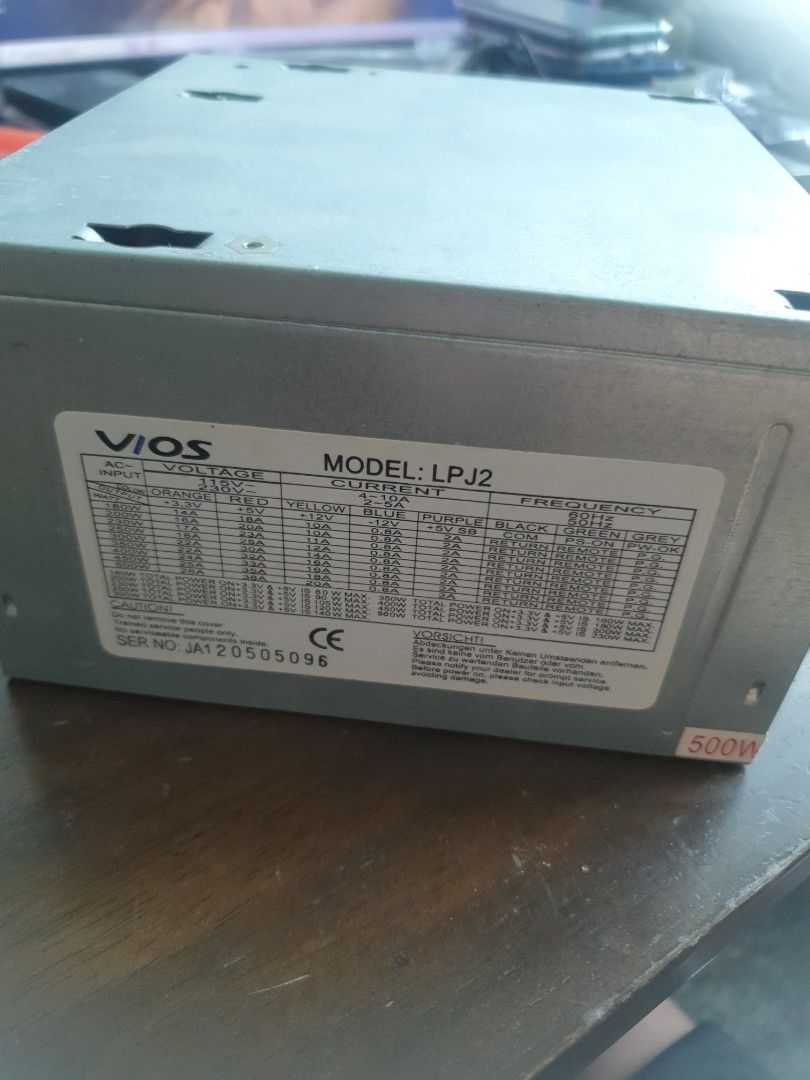 Vios LPJ2 500W Power Supply