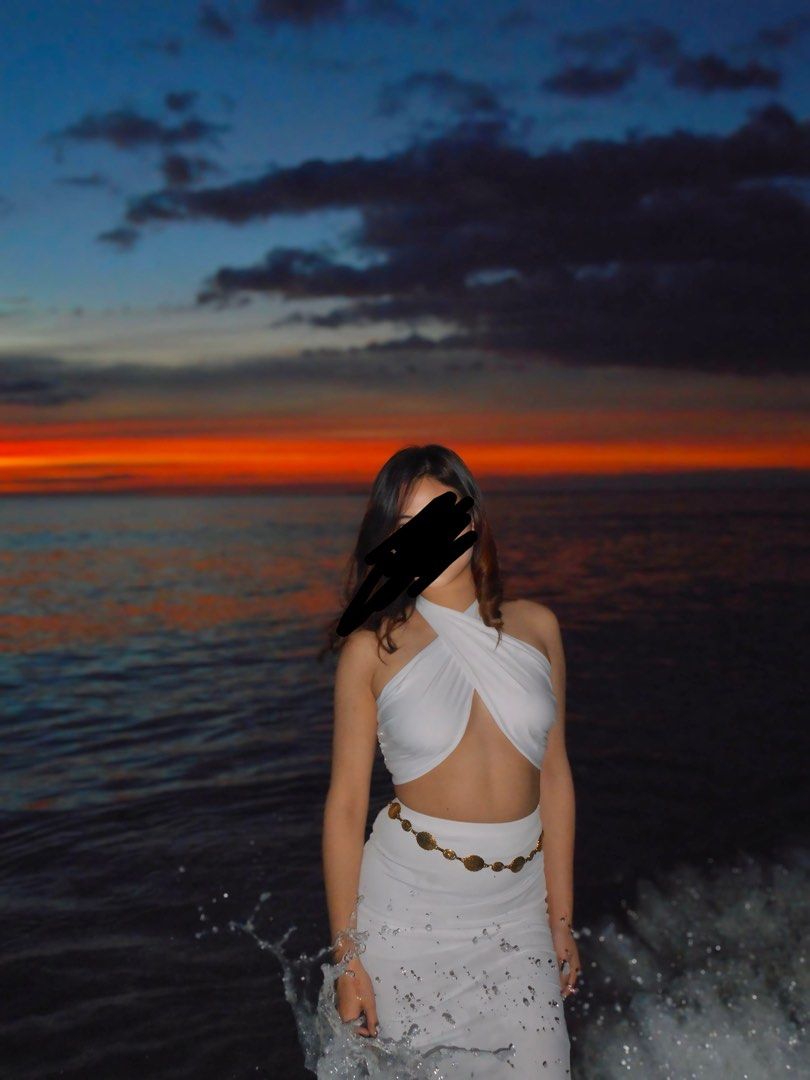 White Halter Top and Skirt Set (Category: Sets or Coordinates) located in Manila. Submitted by nickaaa2000 (Listing ID 1430287231, Image 1). Description: White set coords! Belt not included For reference my height is 5’7 Medium frame Top is not padded , bought it from wear kim santiago S-medium frames For top alone 250 Skirt :300 For both : 430 .