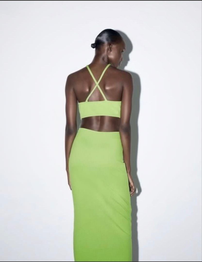 Zara Cut Out Halter Midi Dress (Category: Dresses) located in Pasig City. Submitted by applespicker (Listing ID 1430254802, Image 2). Description: Used once only and stored Perfect for summer M size fits Small also very stretchy Book your own parcel .