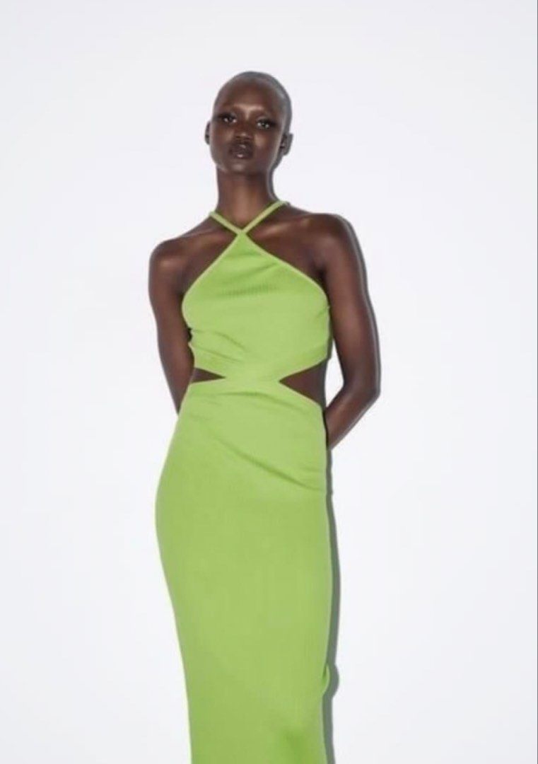 Zara Cut Out Halter Midi Dress (Category: Dresses) located in Pasig City. Submitted by applespicker (Listing ID 1430254802, Image 1). Description: Used once only and stored Perfect for summer M size fits Small also very stretchy Book your own parcel .