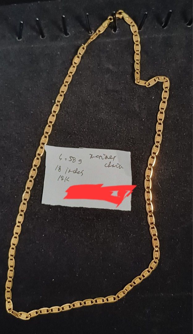 18K Gold Mariner Chain Necklace (Category: Necklaces) located in Manila. Submitted by kellyns12066020 (Listing ID 1430529294, Image 1). Description: 18k mariner chain necklace 18 inches 6.58 grams my personal collections.