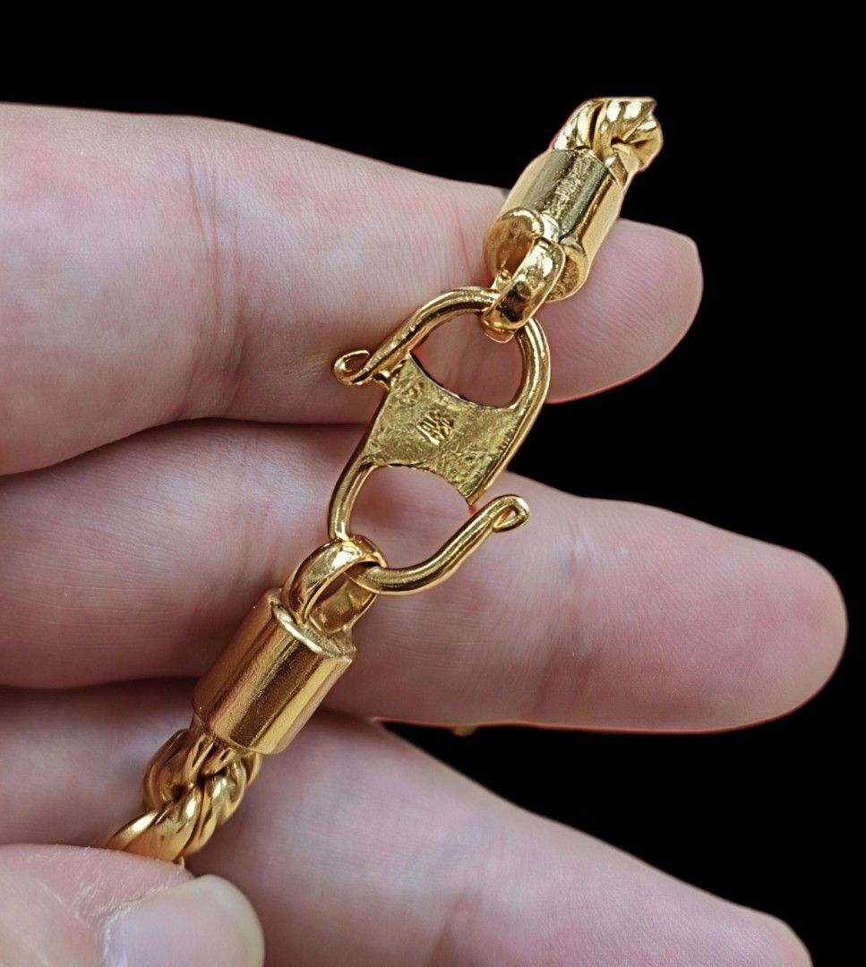 198/Gram 916 Gold Solid Rope Chain ( 7MM/66 CM/212.1 Gram ), Men's ...