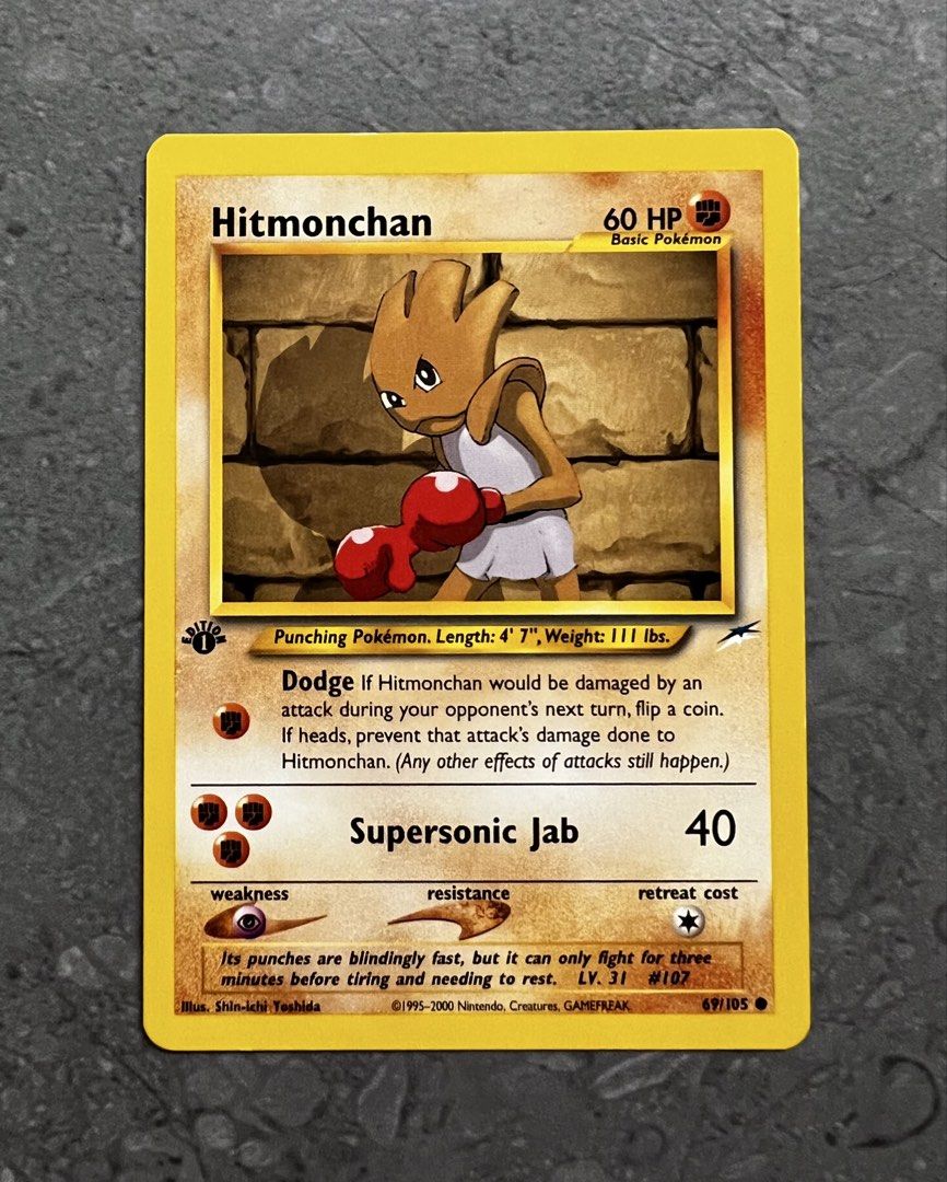 [1st Edition] Hitmonchan #69 Neo Destiny WotC Rare Vintage Pokemon Card ...