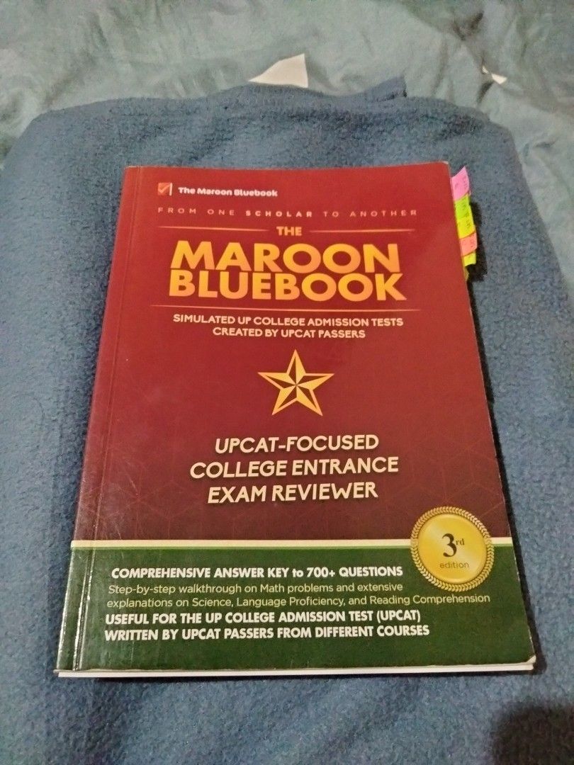 3rd edition Maroon Bluebook | UPCAT reviewer (Category: Textbooks) located in Manila. Submitted by beebaa_01 (Listing ID 1430512356, Image 1). Description: .