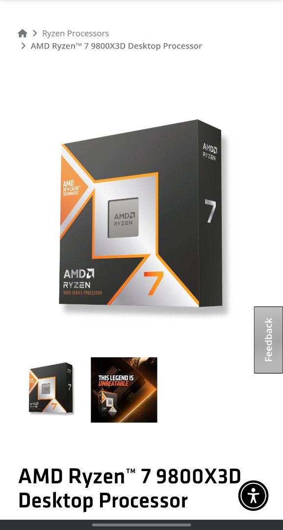 AMD Ryzen 7 9800X3D Desktop Processor477297362559324160