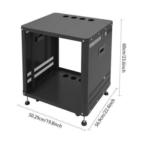 Audio Rack with Caster Wheels,12U Rack Designed for Electronic Devices ...