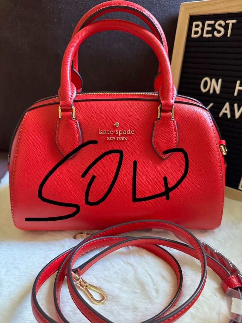 Authentic and brand new Kate Spade Duffle Bag (Category: Shoulder Bags) located in Paranaque City. Submitted by markkann (Listing ID 1380879165, Image 2). Description: For Sale!!!! Original, brand new, on hand Kate Spade Madison Safiano leather duffle bag Gold Hardware with detacheable sling 2-way bag - handbag and sling bag Purchased from California, USA.