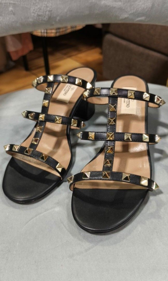 Authentic Valentino Garavani Studded Sandals (Category: Flats & Sandals) located in Itogon. Submitted by designerluxeshop (Listing ID 1430582690, Image 1). Description: pre-owned Valentino Garavani studded sandals with authenticity document, dustbag and box size 38, 💯% original, in good condition, shipping is free, message me if interested, delivery is by schedule discount is offered for cash buyer layaway is accepted 20% downpayment 80% balance