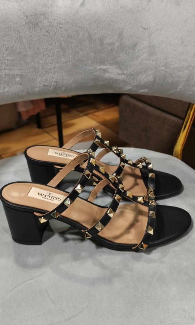Authentic Valentino Garavani Studded Sandals (Category: Flats & Sandals) located in Itogon. Submitted by designerluxeshop (Listing ID 1430582690, Image 2). Description: pre-owned Valentino Garavani studded sandals with authenticity document, dustbag and box size 38, 💯% original, in good condition, shipping is free, message me if interested, delivery is by schedule discount is offered for cash buyer layaway is accepted 20% downpayment 80% balance