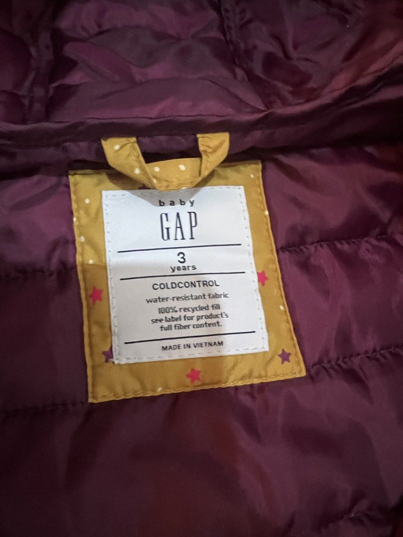 Baby Gap Cold Control Jacket 3 Years (Category: Babies & Kids Fashion) located in Paranaque City. Submitted by allabautstuff (Listing ID 1430459708, Image 2). Description: Used by my daughter once. .
