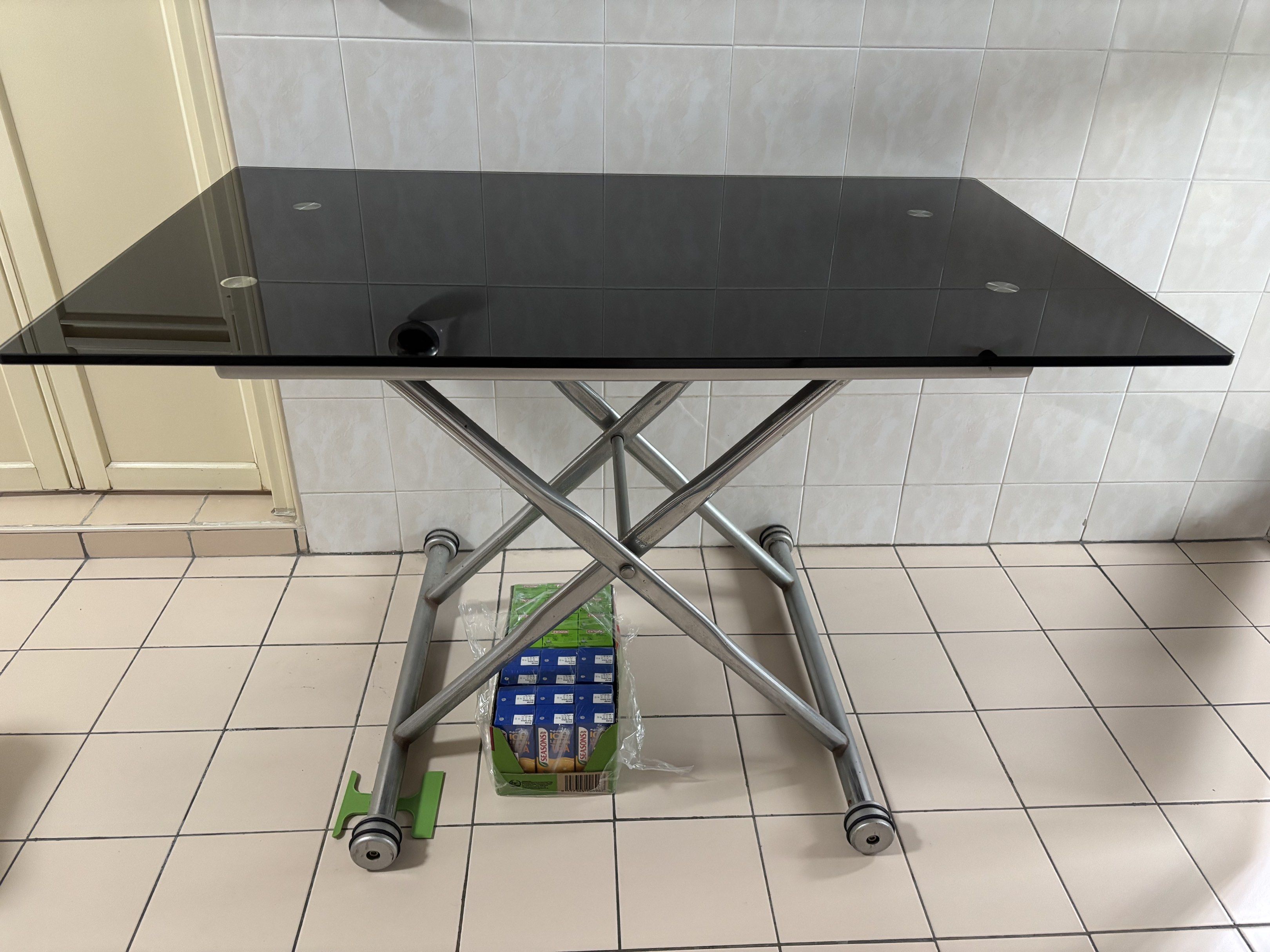 Black Glass Top Lift Table, Furniture & Home Living, Furniture, Tables ...