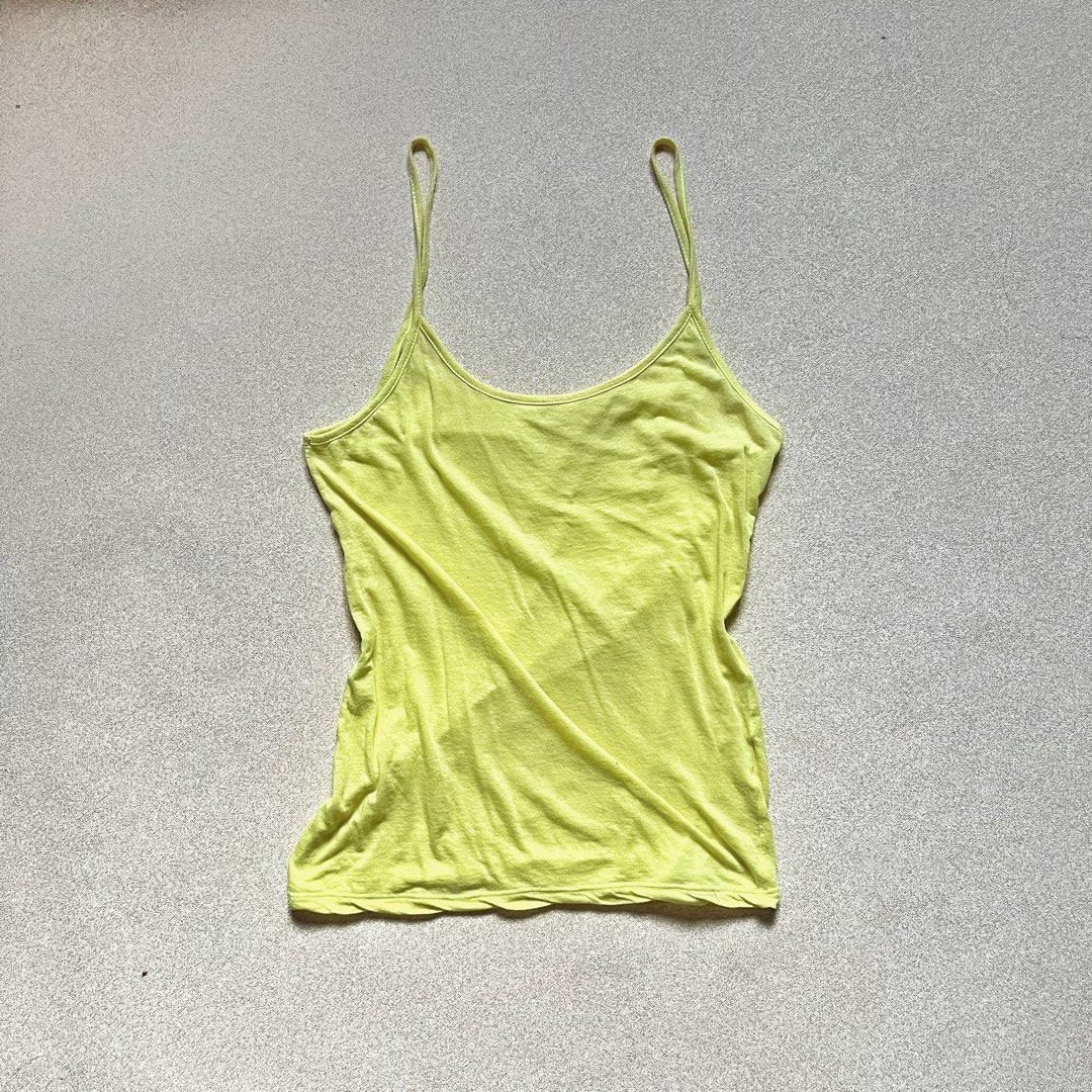 Butter Yellow Sheer Spaghetti Strap Tank Top (Category: Sleeveless) located in Manila. Submitted by ekses (Listing ID 1430514473, Image 1). Description: - best fits M-L - this is soo cunty ww .