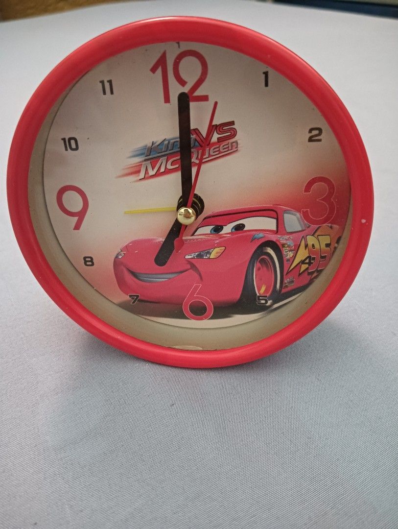 Cars Lightning McQueen Alarm Clock (Category: Clocks) located in Mandaluyong City. Submitted by ehrgeee (Listing ID 1430480627, Image 3). Description: Lightning McQueen display alarm clock. No scratches on the glass circle part. This clock is for display only because it is not working. No other issues except for minor dot scratches to the right of the red paint. Please refer to the last photo for reference. .