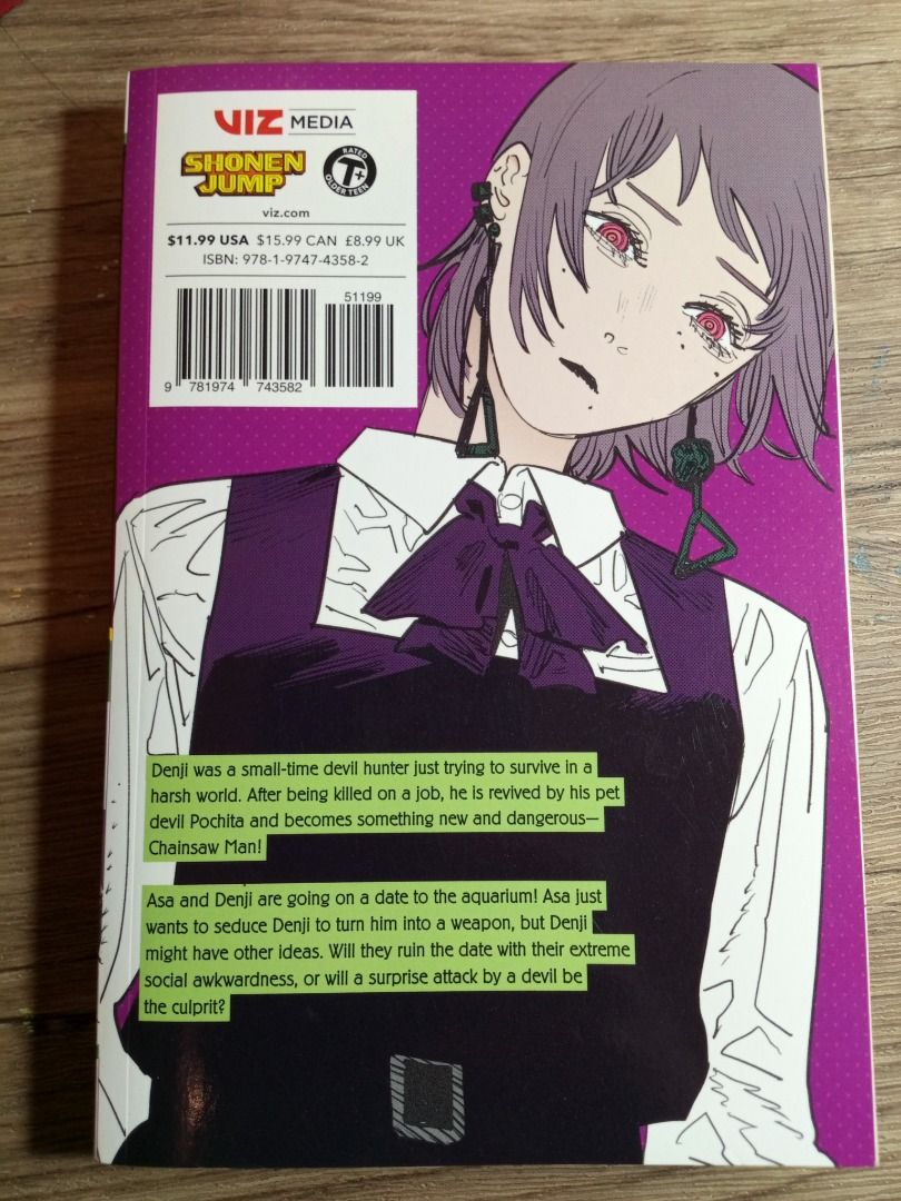 Chainsaw Man Volume 14 (Category: Comics & Manga) located in Santa Rosa. Submitted by royaldolphin_13c884 (Listing ID 1430408248, Image 2). Description: Bought it firsthand from Fully Booked back in 2024. The Book is still in great condition, pages are fully intact and there's only a slight discoloration due to the age. This was only used by me once or twice and was stored safely afterwards. .