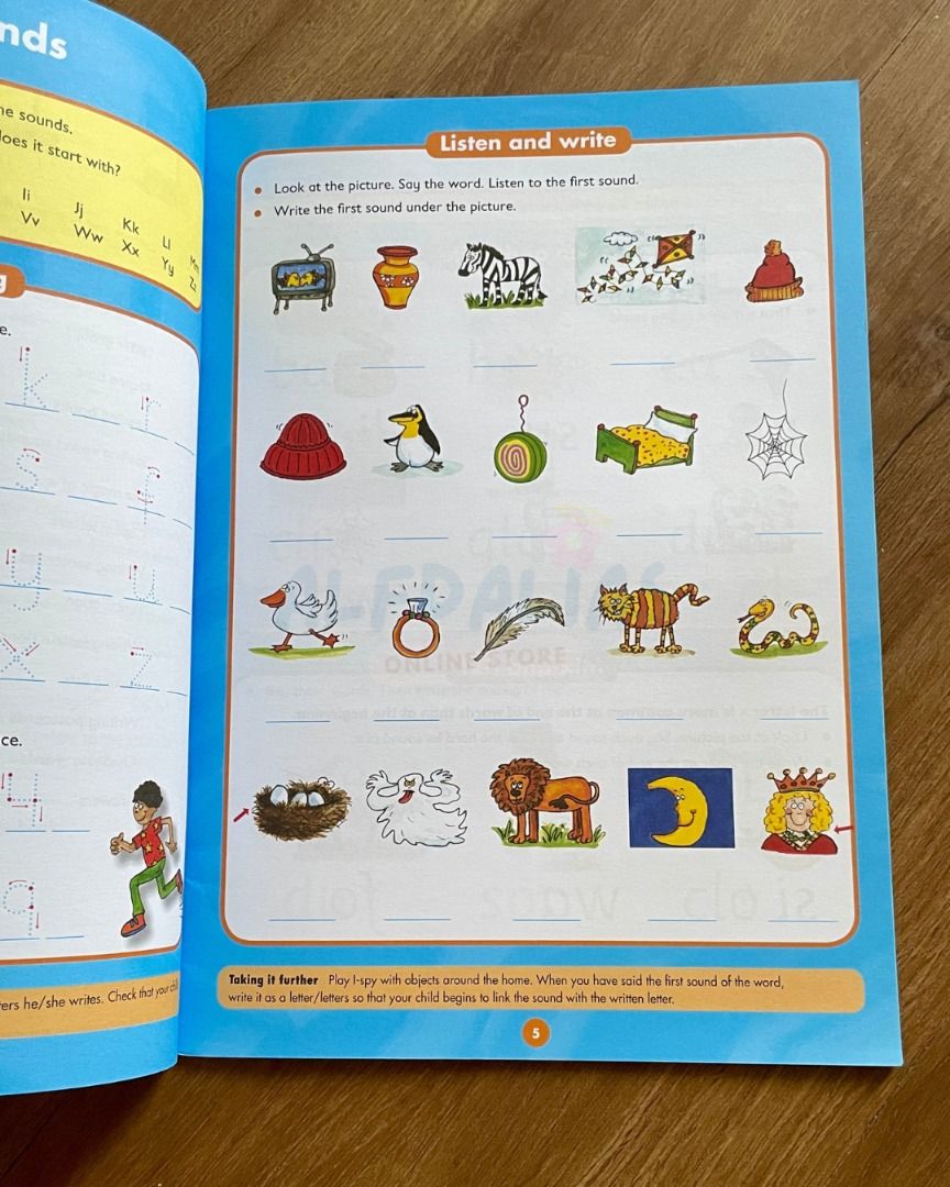 Collins Easy Learning English Workbook Ages 5-7 (Category: Children's Books) located in Pasay City. Submitted by alfdalias (Listing ID 1430435655, Image 3). Description: Collins Easy Learning English workbook is designed for children aged 5-7. It covers topics like letters, sounds, vowels, and writing. The book includes exercises for listening, writing, and making lists. It also features content on punctuation and changing words. Perfect for youn
