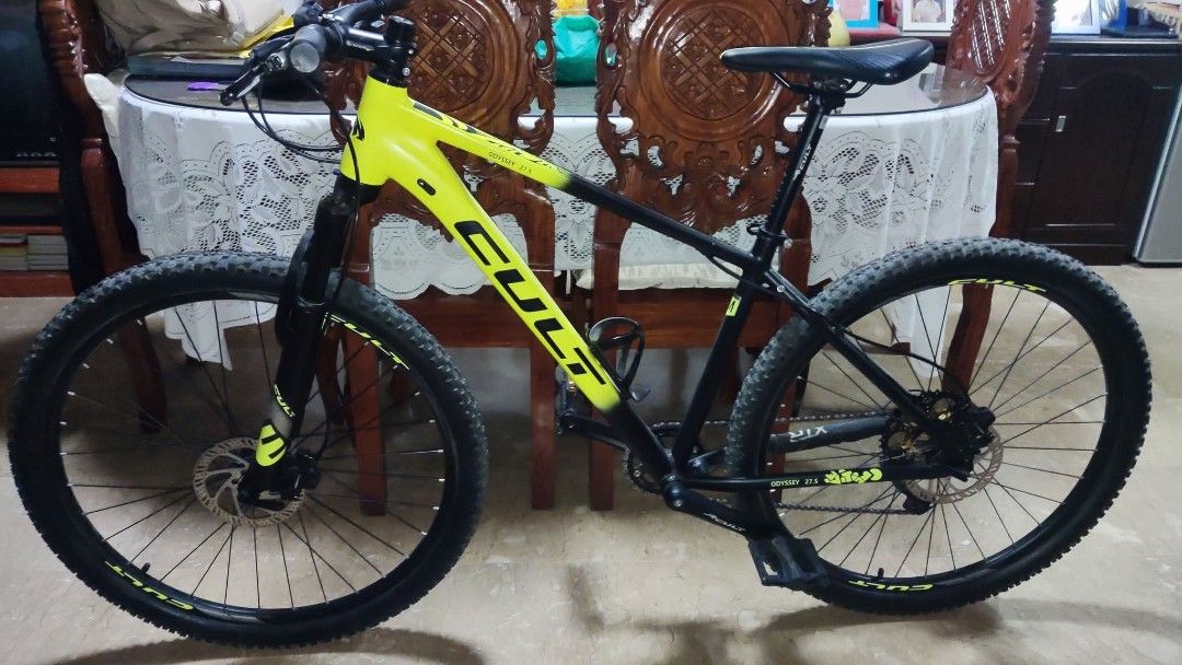 Cult Odyssey 27.5 MTB (Category: Bicycles) located in Makati City. Submitted by frosmart (Listing ID 1430438011, Image 1). Description: FOR SALE: Cult Odyssey 27.5 MTB Price: PHP 9000 (Negotiable) LOOKING FOR SURE BUYER ONLY. Busy college student po ako at dorming ako sa malayo. Di ko po kaya mag meetup para na "i-check" nyo lang yung bike pero di naman bibilihin. I can send a updated video naman if need more proof. Also I prefer na i-deliver nal