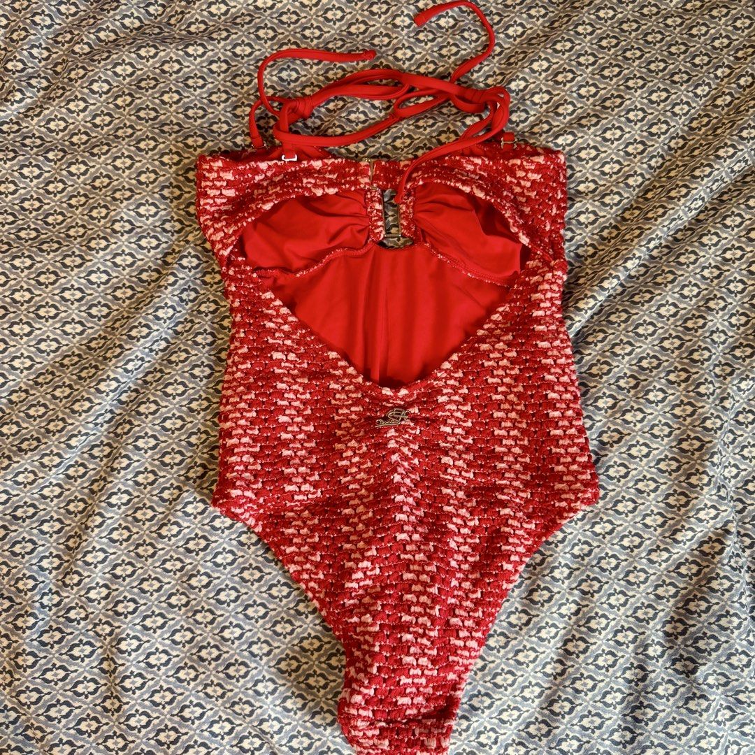 Dear Sea Red Knit Swimsuit (Category: Bikinis & Swimsuits) located in Makati City. Submitted by lalala1621 (Listing ID 1430465455, Image 2). Description: Brand new and never worn. Orignal SRP is Php 2,999. No padding. RFS: Gained weight.