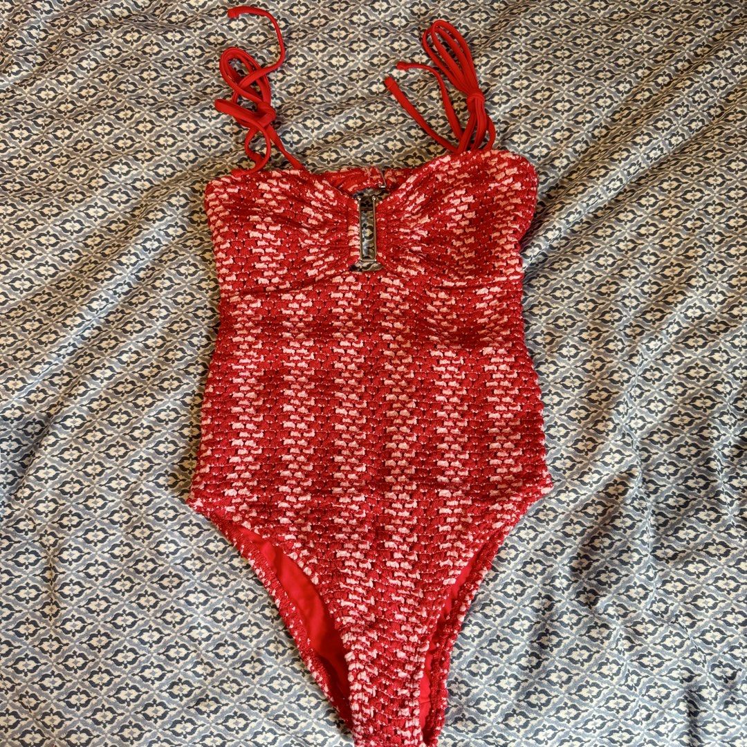 Dear Sea Red Knit Swimsuit (Category: Bikinis & Swimsuits) located in Makati City. Submitted by lalala1621 (Listing ID 1430465455, Image 1). Description: Brand new and never worn. Orignal SRP is Php 2,999. No padding. RFS: Gained weight.