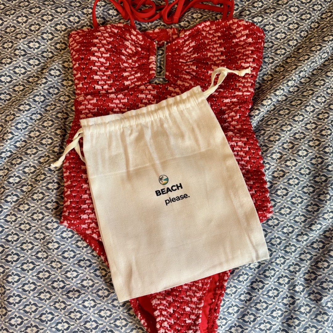 Dear Sea Red Knit Swimsuit (Category: Bikinis & Swimsuits) located in Makati City. Submitted by lalala1621 (Listing ID 1430465455, Image 3). Description: Brand new and never worn. Orignal SRP is Php 2,999. No padding. RFS: Gained weight.
