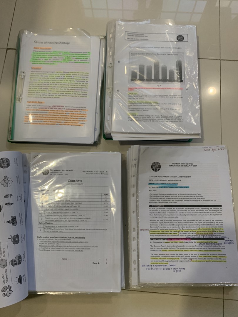 Dhs Notes DHS Geography Notes - Sec ad JC, Everything Else on Carousell