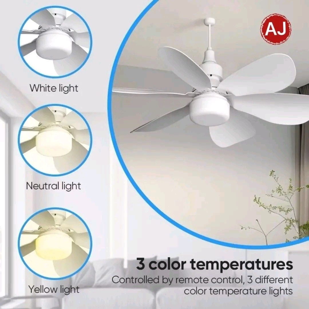 Fan light tri color (Category: Lighting) located in Manila. Submitted by saguittarian06 (Listing ID 1430580175, Image 3). Description: New arrival Fan Light Tri-color Dimming Lamp LED Ceiling with remote.
