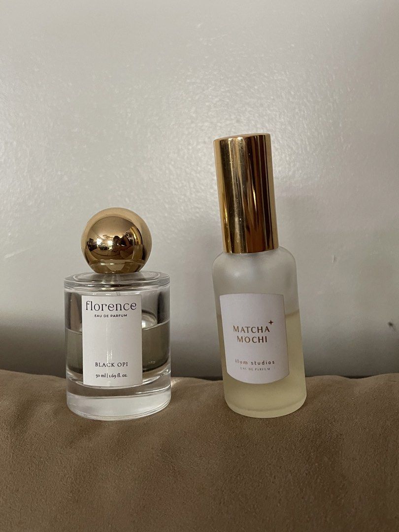 Florence Black Opium & Ilum Studios Matcha Mochi (Category: Fragrance & Deodorants) located in Angeles City. Submitted by kimmysells (Listing ID 1430479638, Image 1). Description: Decluttering - Black Opi - a rich coffee vanila scent - Matcha Mochi - a sweet matcha citrus scent Can also be a freebie if you get 4 items from my account! .