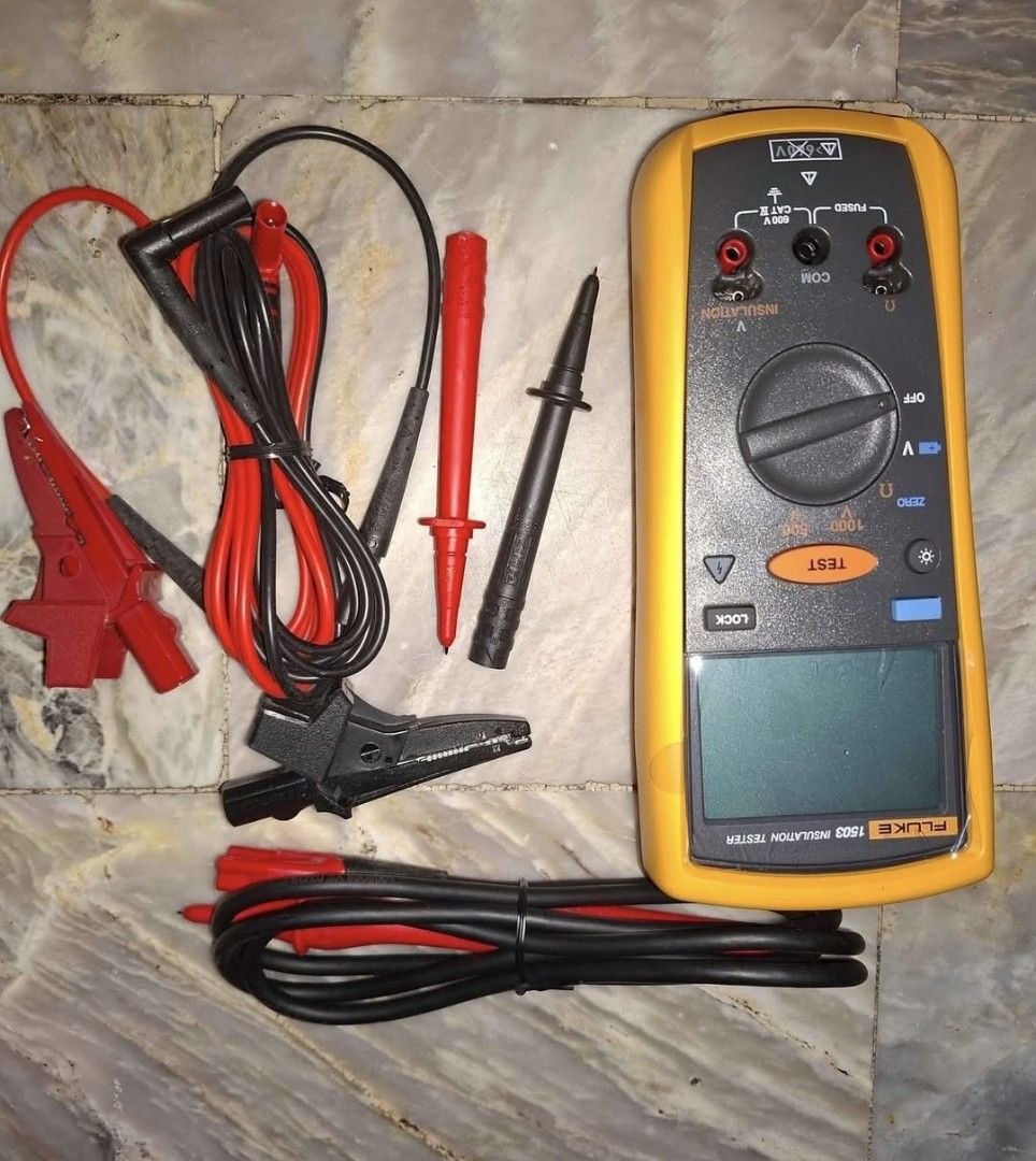 Fluke 1503 Insulation Tester and Clamp Meter (Category: Construction Tools & Equipment) located in Makati City. Submitted by frendmo (Listing ID 1430494699, Image 1). Description: For sale.. "PACKAGE" FLUKE 1503 INSULATION TESTER or MEGGER TESTER FLUKE 302+ DIGITAL CLAMP METER BRAND NEW CONDITION COMPLETE PACKAGE FOR ONLY 30K MAKATI AREA .
