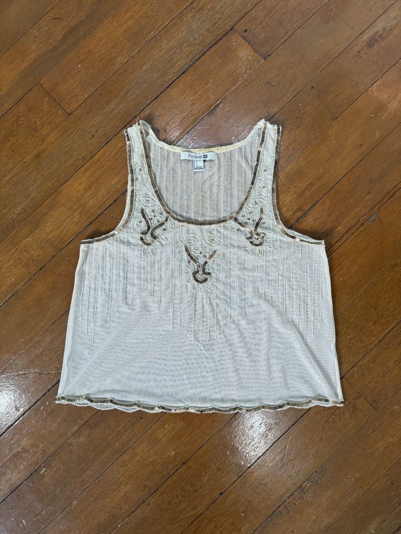 Forever 21 Embellished Tank Top - Size S (Category: Sleeveless) located in Quezon City. Submitted by keoff (Listing ID 1430430078, Image 1). Description: .