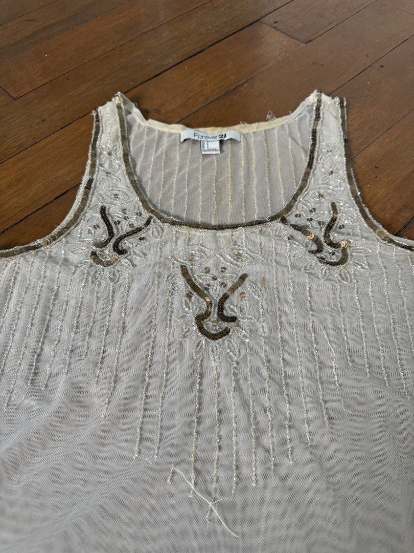 Forever 21 Embellished Tank Top - Size S (Category: Sleeveless) located in Quezon City. Submitted by keoff (Listing ID 1430430078, Image 2). Description: .