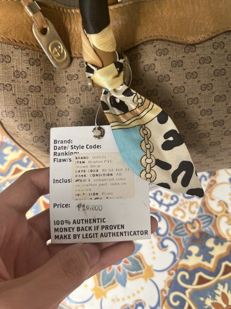 Gucc Vintage Boston Pvc brown (Category: Luxury Bags & Wallets) located in Manila. Submitted by enchongchong (Listing ID 1430491829, Image 2). Description: Pm for details.