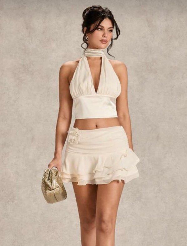 Halter top Set Coordinates Skirt (Category: Sets or Coordinates) located in Caloocan City. Submitted by declutterr.clothes (Listing ID 1430566410, Image 1). Description: can fit size xs- semi med brand new with pouch can lalamove same day onhand .