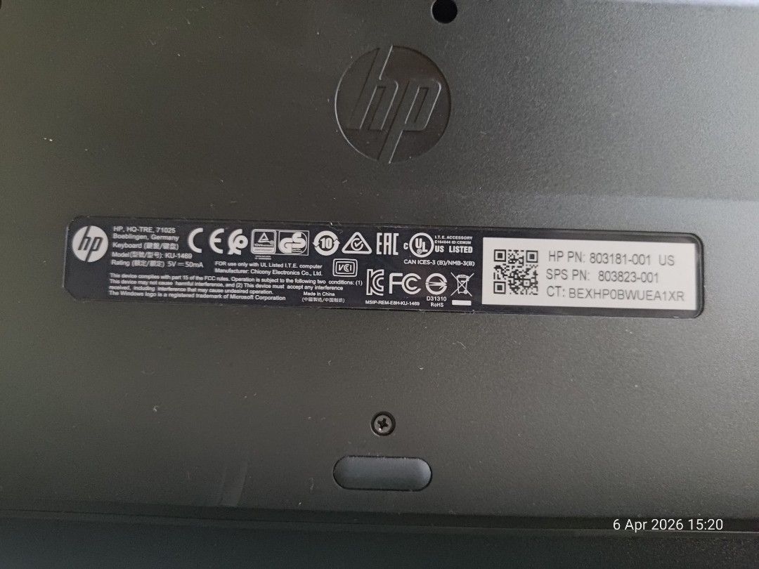 HP Wired Keyboard - Black448275698492395522
