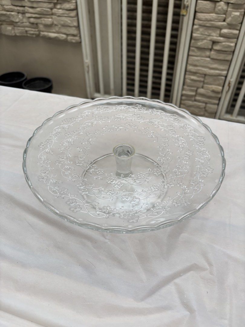 IKEA Floral Glass Cake Stand (Category: Other Kitchenware & Tableware) located in Manila. Submitted by morimarche (Listing ID 1430458844, Image 1). Description: ✔️ Lightly used ✔️ No box Simple and pretty display piece for cakes or pastries. 💡 Great for home bakers .