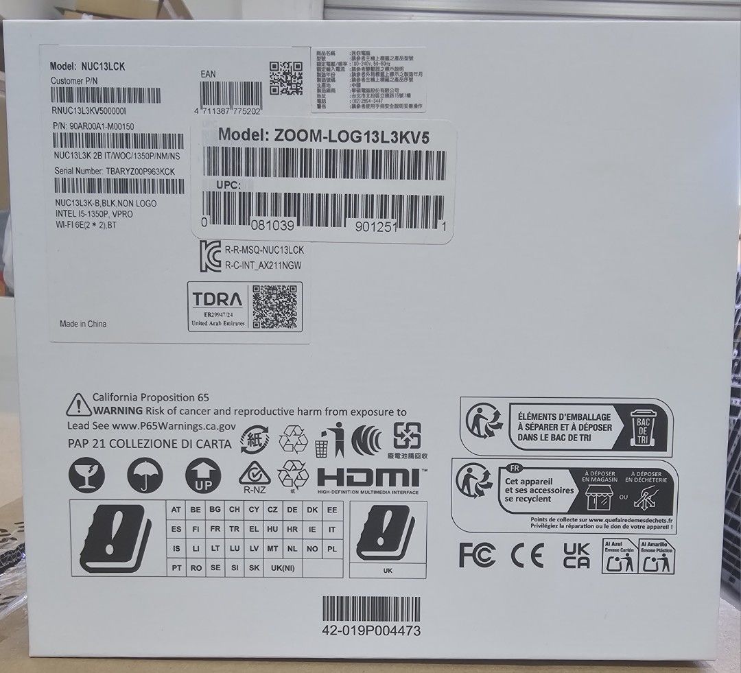 Intel NUC 13 Pro Mini PC - ZOOM-LOG13L3KV5