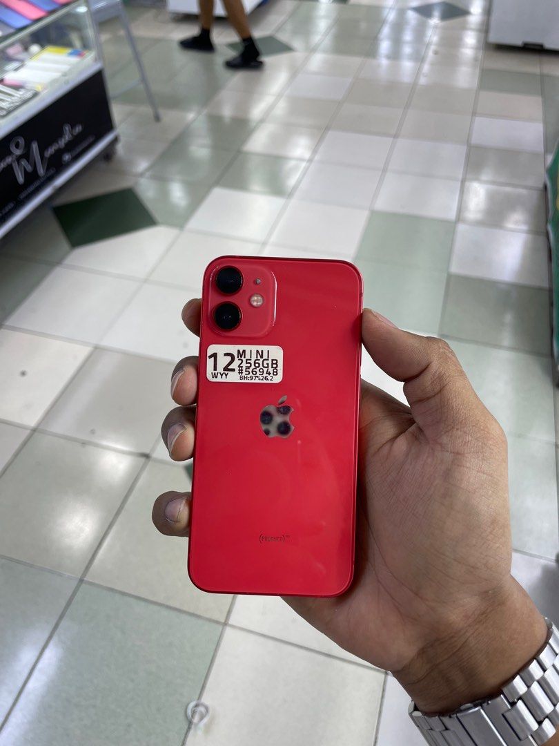 iPhone 12 mini 256gb 97%bh Openline no issue (Category: iPhone 12 Series) located in Manila. Submitted by benshop. (Listing ID 1430445813, Image 1). Description: ON HAND | TRADE/SWAP NEW ARRIVAL 0 Cc BenShop Price : 13,000 php ▫️On hand: iPhone 12 mini ▫️256GB ▫️Openline/Factory unlocked ▫️Red ▫️97% Batt health ▫️All Features Working INCLUSIONS & FREEBIES: *CHARGER SET *CLEAR CASE *TEMPERED GLASS MODE OF TRANSACTION: ▫️ STORE PICK UP (Preferred) 