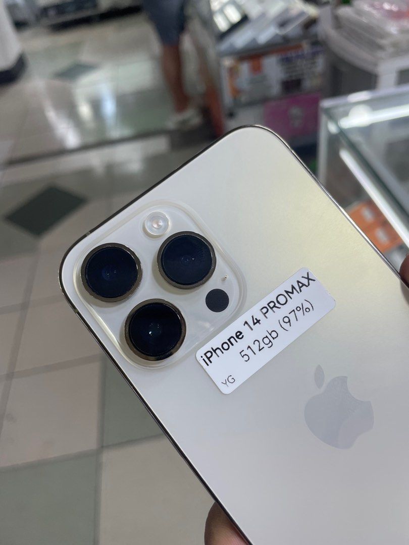 iPhone 14 Pro Max 512GB 97% BH NTC OPENLINE NO ISSUE (Category: iPhone 14 Series) located in Manila. Submitted by benshop. (Listing ID 1430499726, Image 2). Description: FOR SALE | TRADE/SWAP BenShop Price : 39,000 php ▫️On hand: iPhone 14 Pro Max ▫️512gb ▫️Openline/Factory unlocked ▫️Gold ▫️97% Batt health 69cc ▫️Ntc Local Variant ▫️All Features Working INCLUSIONS & FREEBIES: *CHARGER SET *CLEAR CASE *TEMPERED GLASS MODE OF TRANSACTION: ▫️ STORE