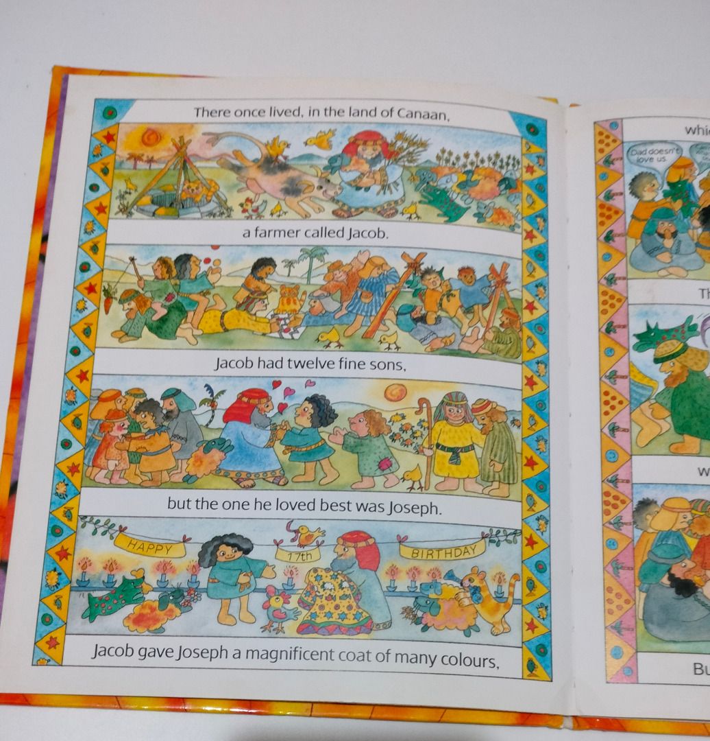 Joseph and his Magnificent Coat by Williams (Category: Storybooks) located in Manila. Submitted by kidzbp (Listing ID 1430573154, Image 2). Description: Joseph and his Magnificent Coat of Many Colors by Marcia Williams hardcover, good condition .