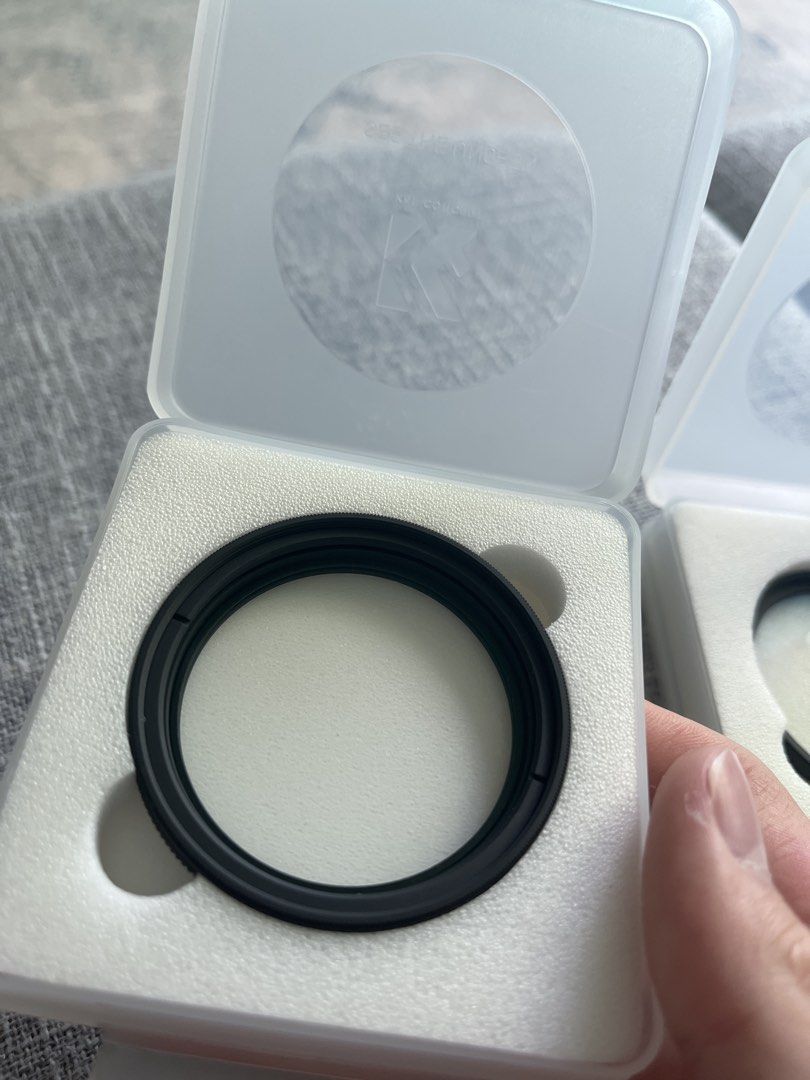 K and F Filters (Category: Lens & Kits) located in Manila. Submitted by lodburger (Listing ID 1430402587, Image 3). Description: K and F : ALL 49mm CPL, Variable Starlight 4-8, Black diffusion filter 1/4.