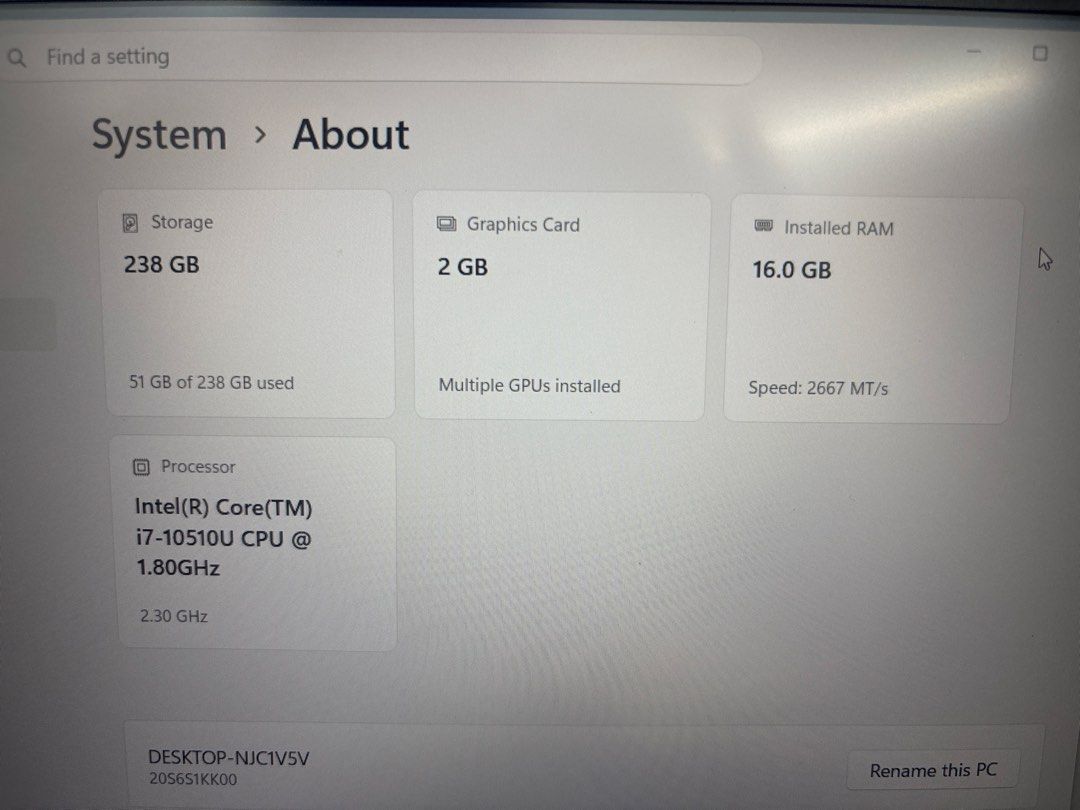 Lenovo ThinkPad Laptop - Intel i7, 16GB RAM420596104162846724
