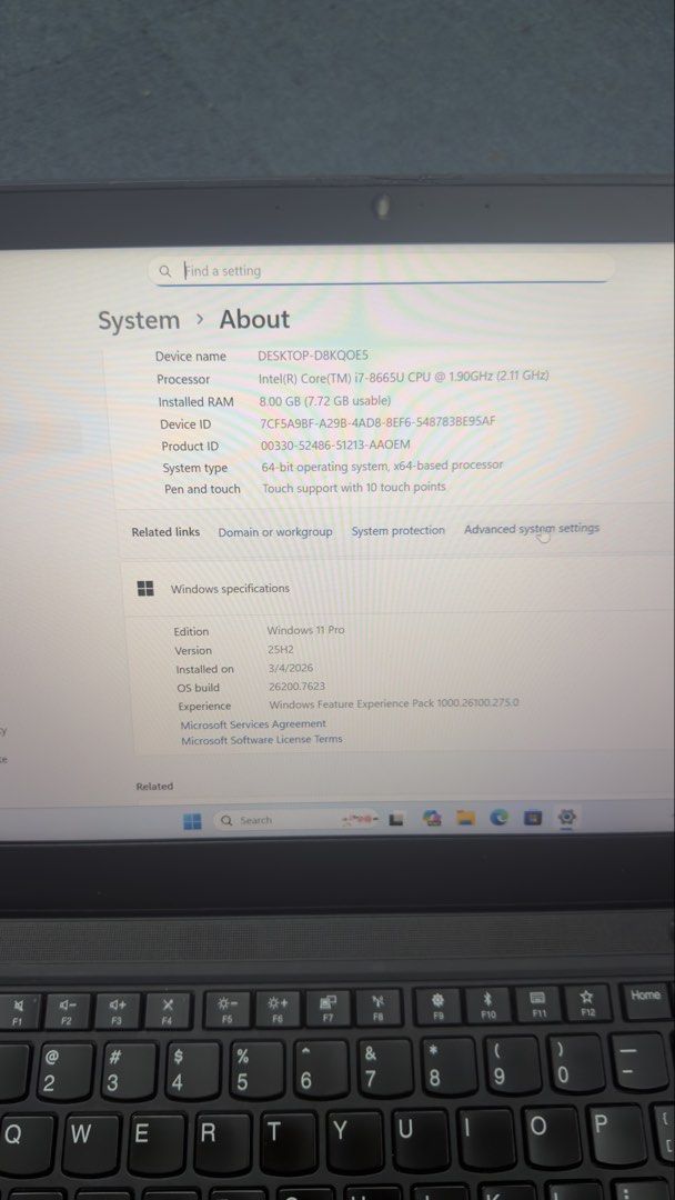 Lenovo ThinkPad t490 with touchscreen Intel core i7 Processor420590478867179525