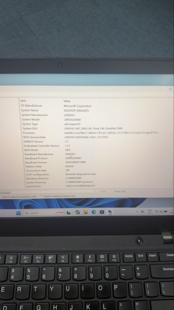 Lenovo ThinkPad t490 with touchscreen Intel core i7 Processor420590478867179526