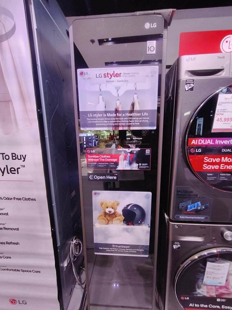 LG STYLER S3MFC SC5GMR80H (Category: Other Home Appliances) located in Quezon City. Submitted by annys.online (Listing ID 1430574678, Image 1). Description: LG STYLER S3MFC SC5GMR80H * Sanitizes up to 99.9% * Pants Press / Moving Hanger * Refresh * Dehumidifying Function / Gentle Dry * TrueSteam * Smart ThinQ * Inverter Heat Pump Compressor * TrueSteam + Moving Hanger LG STYLER S3MFC-65,500 SC5GMR80H- 91,500 Brand new and sealed with warranty and